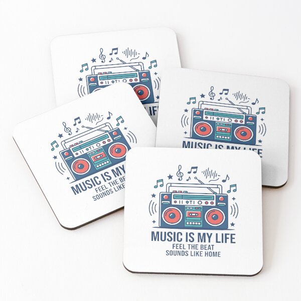 Item preview, Music Is My Life. Retro Boombox Vintage Cassette Graphic designed and sold by MyHappyArtShop.