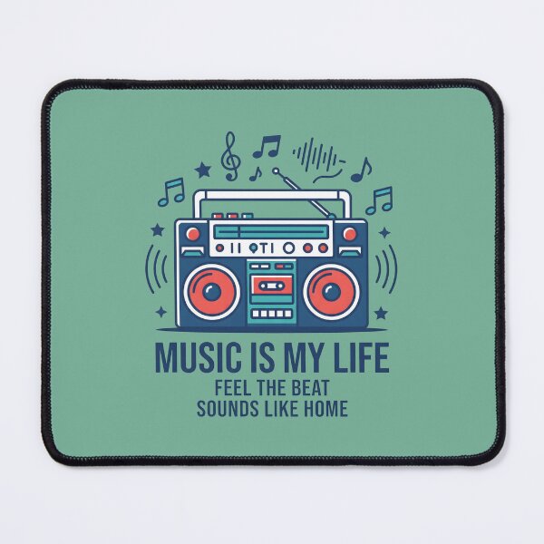 Item preview, Music Is My Life. Retro Boombox Vintage Cassette Graphic designed and sold by MyHappyArtShop.