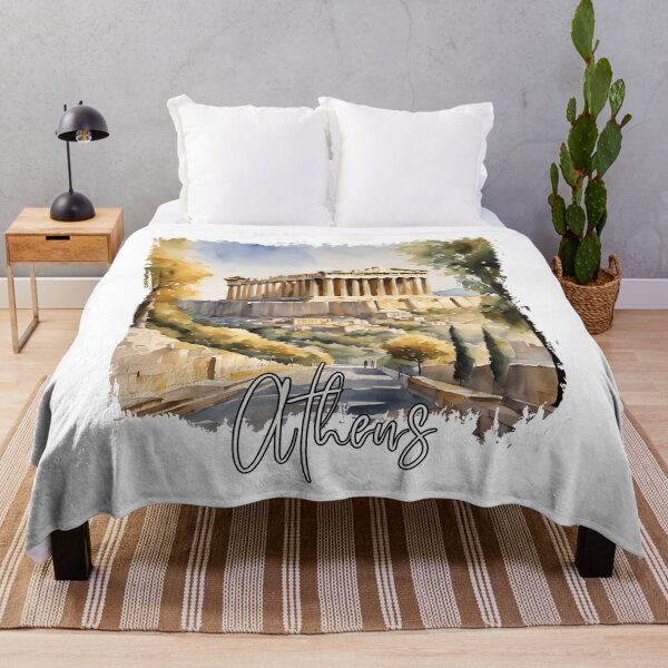 Artikelvorschau, Aquarell von Athen, Griechenland entworfen und verkauft von Dressyourflag.