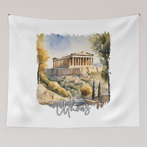 Artikelvorschau, Aquarell von Athen, Griechenland entworfen und verkauft von Dressyourflag.