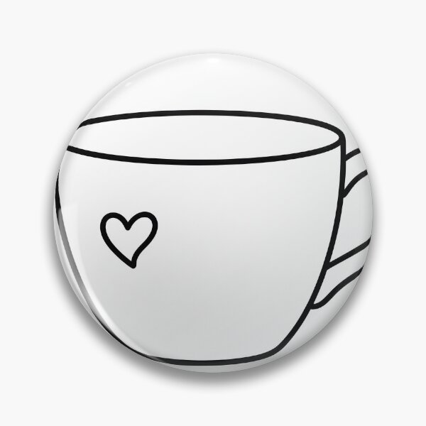 Artikelvorschau, Minimalist Coffee Cup with Heart - Line Art Design entworfen und verkauft von SimpleLinesCo.