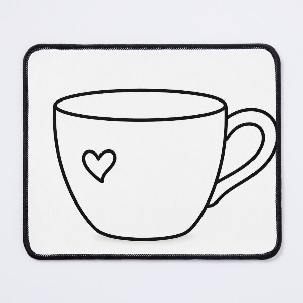 Item preview, Minimalist Coffee Cup with Heart - Line Art Design designed and sold by SimpleLinesCo.