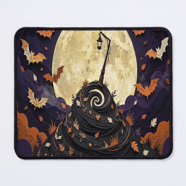 Item preview, Spiral Hill Under Giant Moon Halloween Silhouette designed and sold by Myxcriative1.