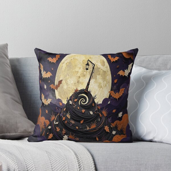 Item preview, Spiral Hill Under Giant Moon Halloween Silhouette designed and sold by Myxcriative1.