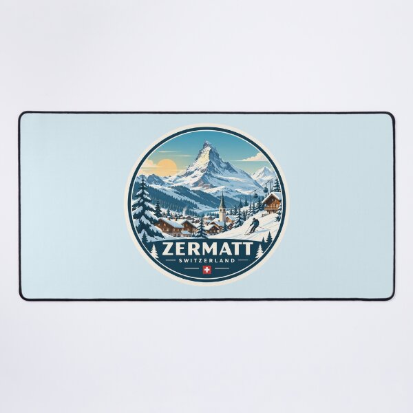 Item preview, Zermatt Matterhorn Ski Adventure Vintage Alpine Art designed and sold by GusiaTreasures.
