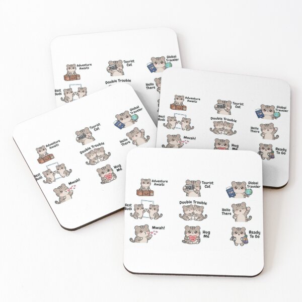 Item preview, Cute Kawaii Travel Cat Stickers | Adorable Tabby Cat Sticker Set for Planners & Luggage designed and sold by PrintforDesign.