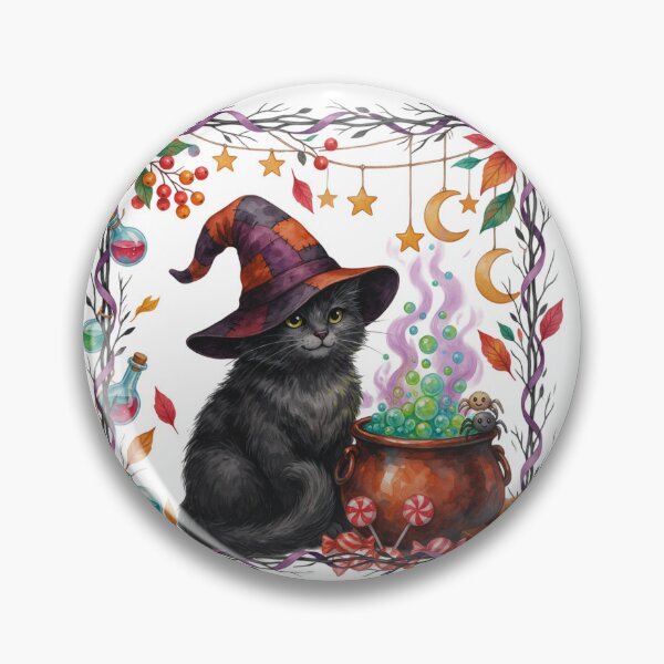 Item preview, Black Cat Witch and Magic Cauldron designed and sold by Jackal's Box of Chaos.
