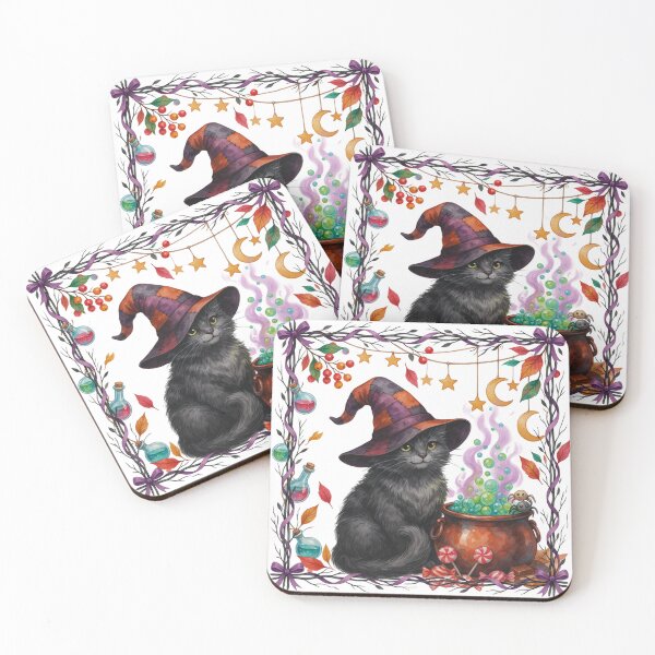 Item preview, Black Cat Witch and Magic Cauldron designed and sold by Jackal's Box of Chaos.