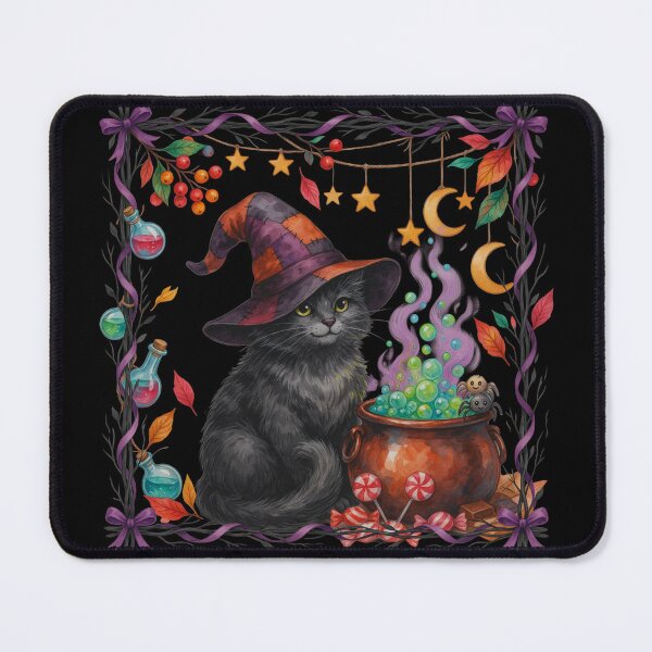 Item preview, Black Cat Witch and Magic Cauldron designed and sold by Jackal's Box of Chaos.