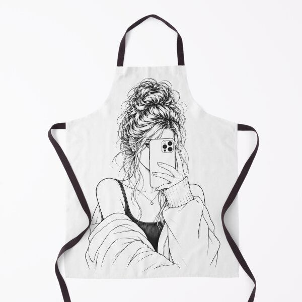 Item preview, Mirror Selfie Girl – Line Art Illustration designed and sold by KALIMOOO.