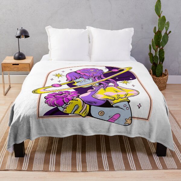 Item preview, Cosmic Space Girl Saturn Planet Illustration designed and sold by DesignByUmza.