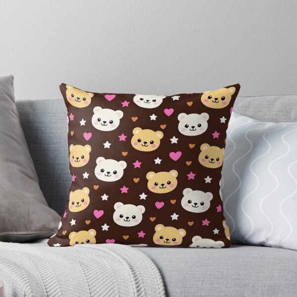 Item preview, Kawaii Teddy Bear Hearts & Stars Pattern – Cute Cozy Bear Design designed and sold by IMuDesigner.