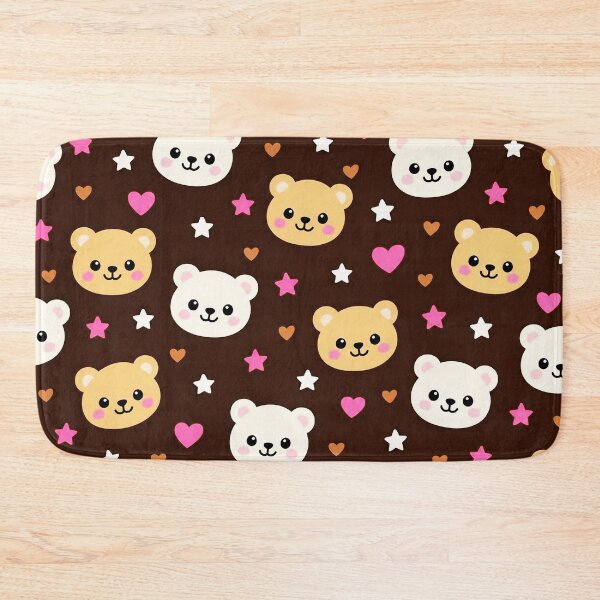 Item preview, Kawaii Teddy Bear Hearts & Stars Pattern – Cute Cozy Bear Design designed and sold by IMuDesigner.