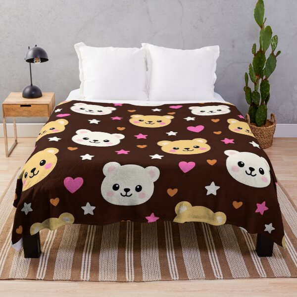 Item preview, Kawaii Teddy Bear Hearts & Stars Pattern – Cute Cozy Bear Design designed and sold by IMuDesigner.