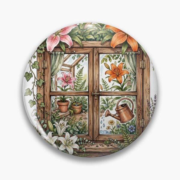 Item preview, Cozy Lily Greenhouse Flower Sticker designed and sold by RareBotanical .