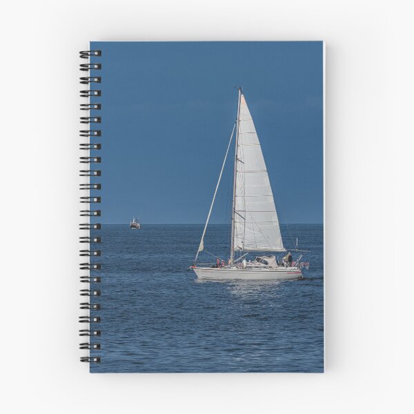 Item preview, serene minimalist photo of a lone white yacht  designed and sold by Tom McPherson Photography.