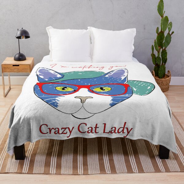Item preview, Funny Crazy Cat Lady - Cool Cat with Red Glasses & Beret Vector Graphic Design designed and sold by Carftora786.