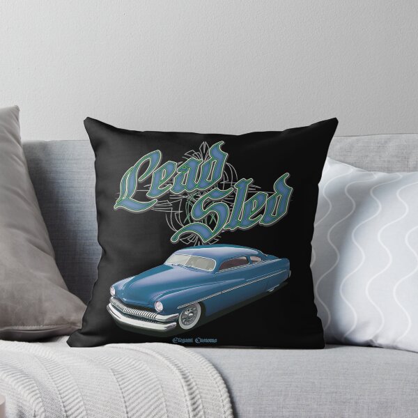 Item preview, 1951 Mercury Chopped Lead Sled Blue with text - Lowrider, Kustom, Hot Rod, Muscle Car designed and sold by Elegant Customs.