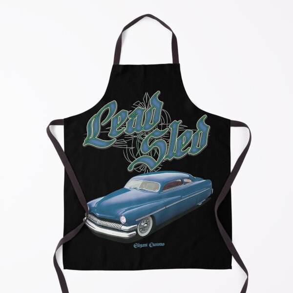 Item preview, 1951 Mercury Chopped Lead Sled Blue with text - Lowrider, Kustom, Hot Rod, Muscle Car designed and sold by Elegant Customs.