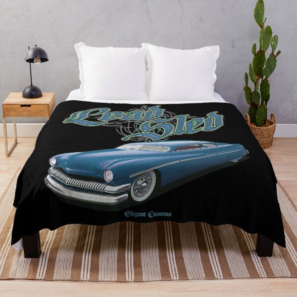 Item preview, 1951 Mercury Chopped Lead Sled Blue with text - Lowrider, Kustom, Hot Rod, Muscle Car designed and sold by Elegant Customs.