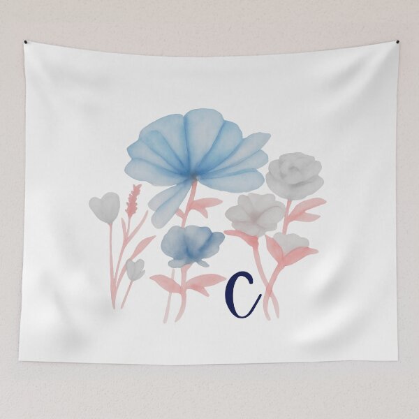 Item preview, Floral Watercolor Monogram Letter C Art designed and sold by MaisyTorrence.