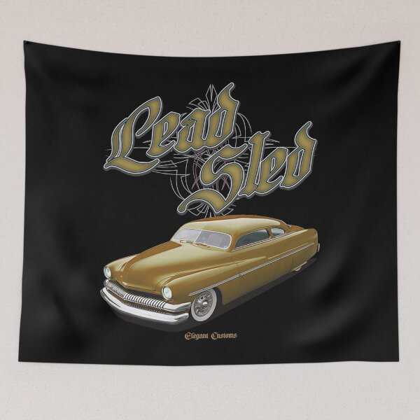 Item preview, 1951 Mercury Chopped Lead Sled Butter Scotch with text - Lowrider, Kustom, Hot Rod, Muscle Car designed and sold by Elegant Customs.