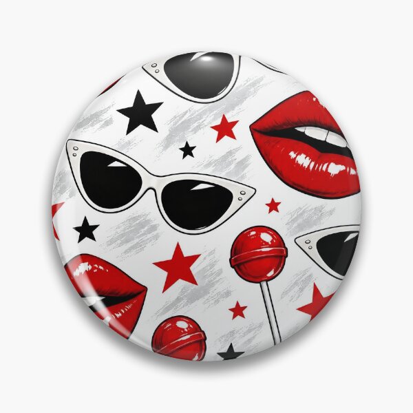 Item preview, Retro Red Lips & Sunglasses Pattern – Sweet Pop Art Style designed and sold by IMuDesigner.