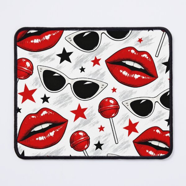 Item preview, Retro Red Lips & Sunglasses Pattern – Sweet Pop Art Style designed and sold by IMuDesigner.