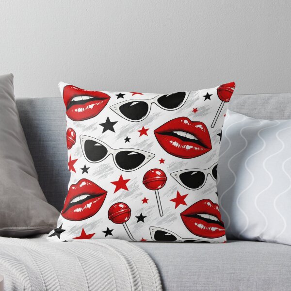 Item preview, Retro Red Lips & Sunglasses Pattern – Sweet Pop Art Style designed and sold by IMuDesigner.