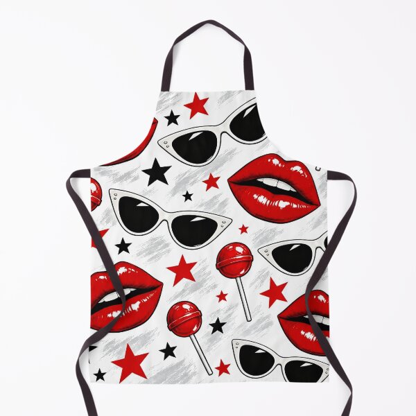 Item preview, Retro Red Lips & Sunglasses Pattern – Sweet Pop Art Style designed and sold by IMuDesigner.