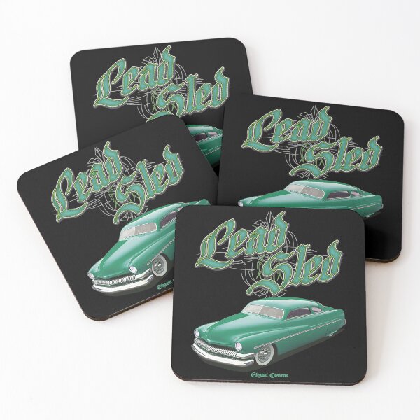 Item preview, 1951 Mercury Chopped Lead Sled Green with text - Lowrider, Kustom, Hot Rod, Muscle Car designed and sold by Elegant Customs.