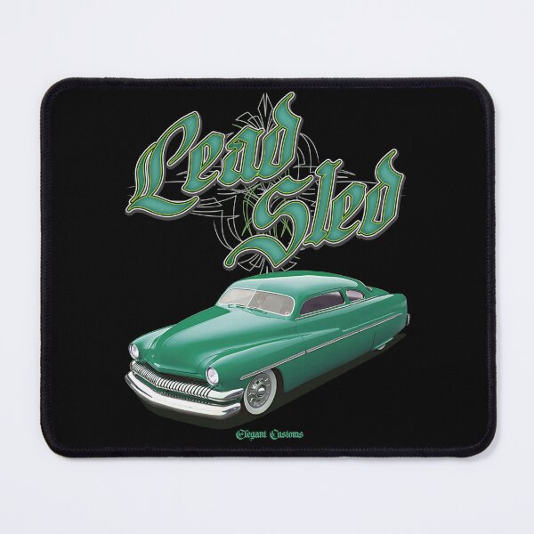 Item preview, 1951 Mercury Chopped Lead Sled Green with text - Lowrider, Kustom, Hot Rod, Muscle Car designed and sold by Elegant Customs.