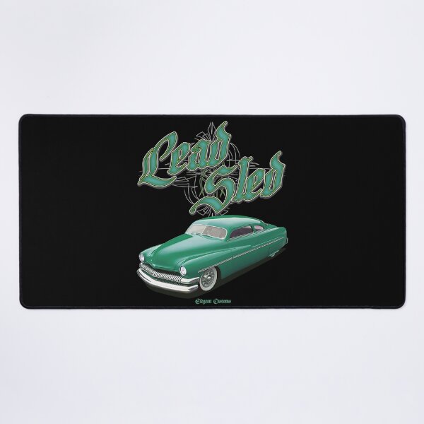Item preview, 1951 Mercury Chopped Lead Sled Green with text - Lowrider, Kustom, Hot Rod, Muscle Car designed and sold by Elegant Customs.