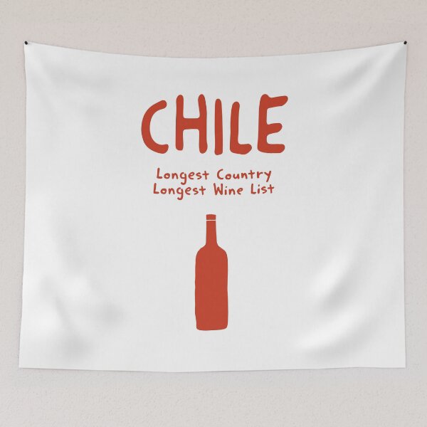 Item preview, Chile Wine Print – Longest Country Longest Wine List, Funny Design designed and sold by MarkedArtPrints.