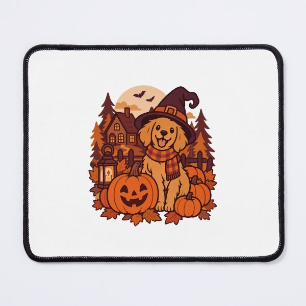 Item preview, Halloween Witch Dog and Pumpkin House Scene designed and sold by LuveraxArt.