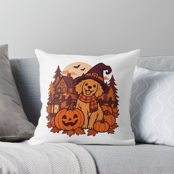 Item preview, Halloween Witch Dog and Pumpkin House Scene designed and sold by LuveraxArt.