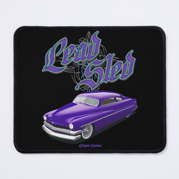 Item preview, 1951 Mercury Chopped Lead Sled Purple with text - Lowrider, Kustom, Hot Rod, Muscle Car designed and sold by Elegant Customs.
