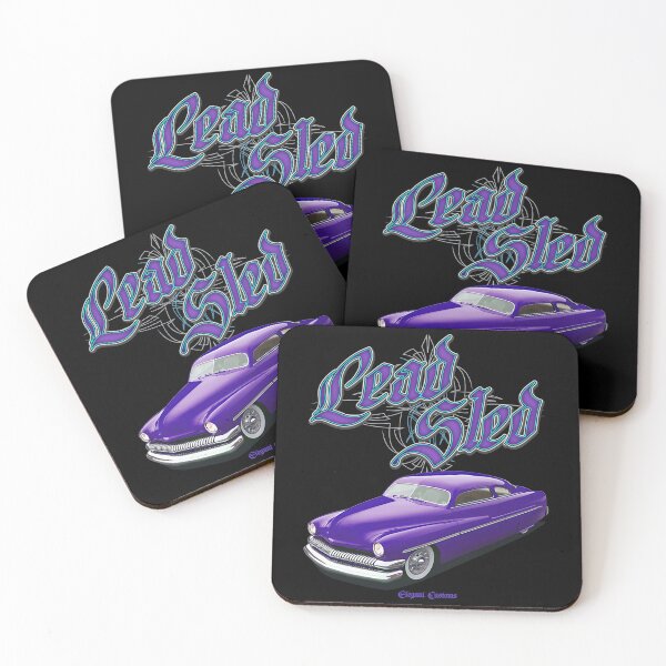 Item preview, 1951 Mercury Chopped Lead Sled Purple with text - Lowrider, Kustom, Hot Rod, Muscle Car designed and sold by Elegant Customs.