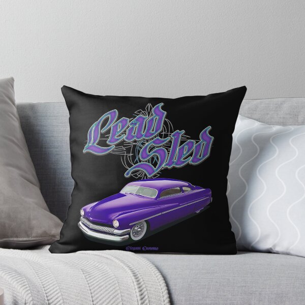 Item preview, 1951 Mercury Chopped Lead Sled Purple with text - Lowrider, Kustom, Hot Rod, Muscle Car designed and sold by Elegant Customs.