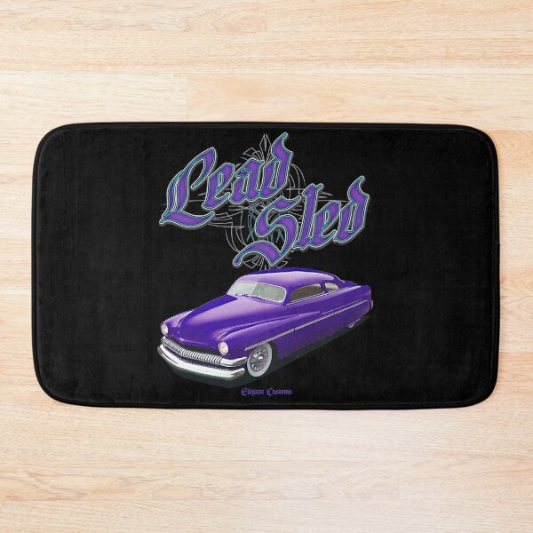 Item preview, 1951 Mercury Chopped Lead Sled Purple with text - Lowrider, Kustom, Hot Rod, Muscle Car designed and sold by Elegant Customs.