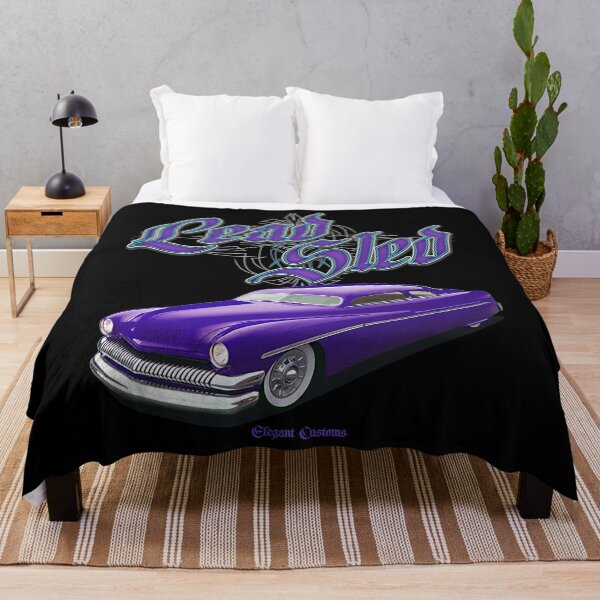 Item preview, 1951 Mercury Chopped Lead Sled Purple with text - Lowrider, Kustom, Hot Rod, Muscle Car designed and sold by Elegant Customs.