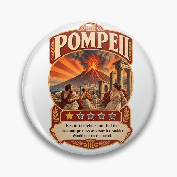Item preview, Pompeii One Star Review - Funny History Vesuvius 79 AD History Dark Humor designed and sold by Neurospicy Trolls.