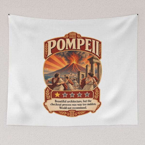 Item preview, Pompeii One Star Review - Funny History Vesuvius 79 AD History Dark Humor designed and sold by Neurospicy Trolls.