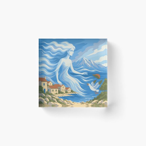 Artikelvorschau, Kunst der Tochter der Bura, Adriatische Küstenmotive, Mediterrane Frauenmotive, Kroatische Küstenmotive, Blaue Küstendekoration entworfen und verkauft von Studio pod Burom.