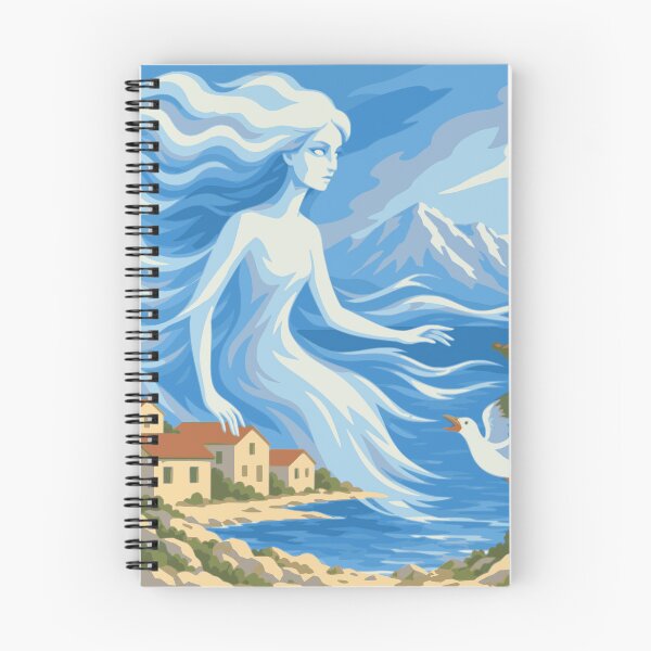 Item preview, Daughter of the Bura Art, Adriatic Coastal Print, Mediterranean Woman Art, Croatian Seaside Print, Blue Coastal Decor designed and sold by Studio pod Burom.