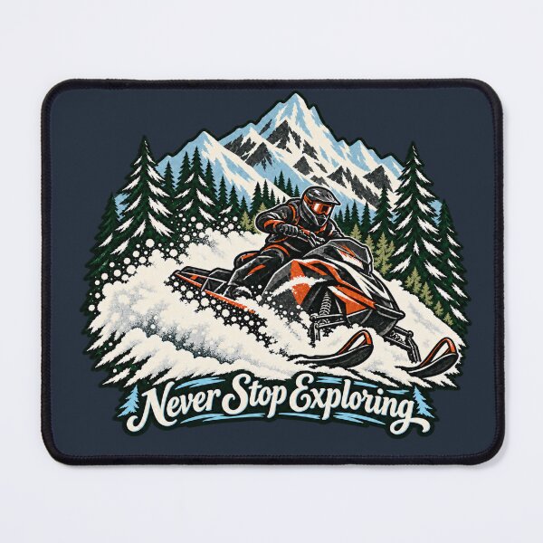 Item preview, Never stop exploring snowmobile designed and sold by randoprintco.