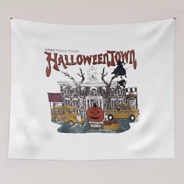 Item preview, Greetings From Halloweentown - Pumpkin - Bus - Taxi - Witch designed and sold by theandroidvivz.