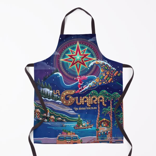 Item preview, Tropical Christmas Venezuela - La Guaira Surf & Gaitas Festive Art designed and sold by keythxctrs.