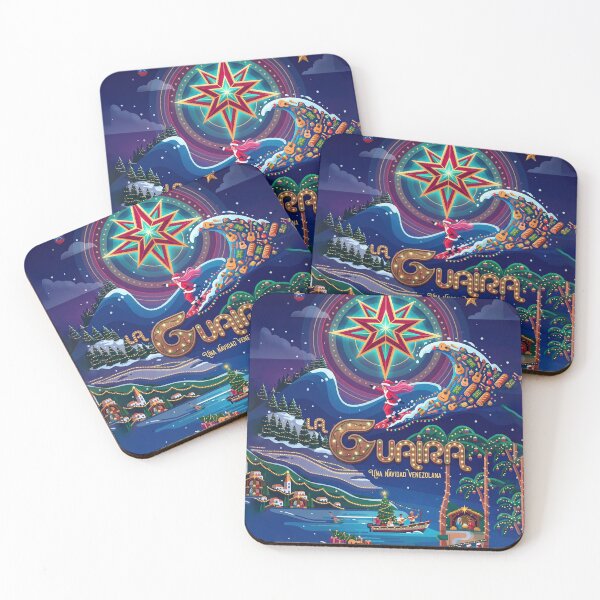 Item preview, Tropical Christmas Venezuela - La Guaira Surf & Gaitas Festive Art designed and sold by keythxctrs.