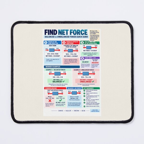 Item preview, Find Net Force – Balanced & Unbalanced Forces Science Classroom Poster designed and sold by astersgraphics.
